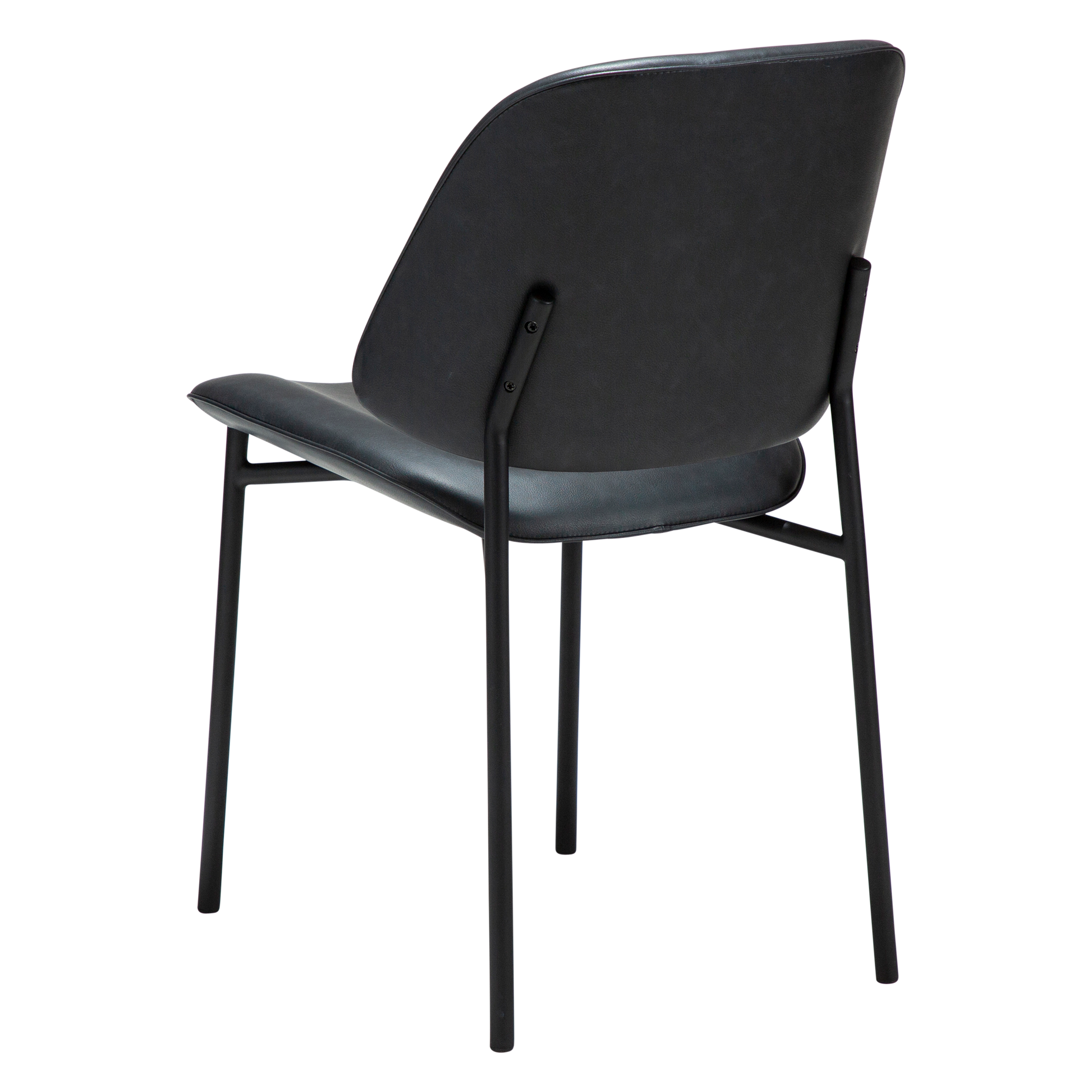 [var:Bezug=Raben Schwarz Kunstleder mit schwarzen Metallbeinen] OHMY Stuhl
