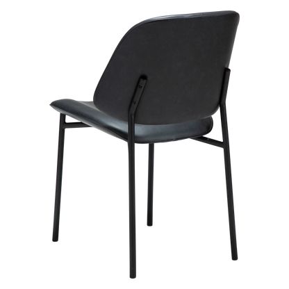 [var:Bezug=Raben Schwarz Kunstleder mit schwarzen Metallbeinen] OHMY Stuhl