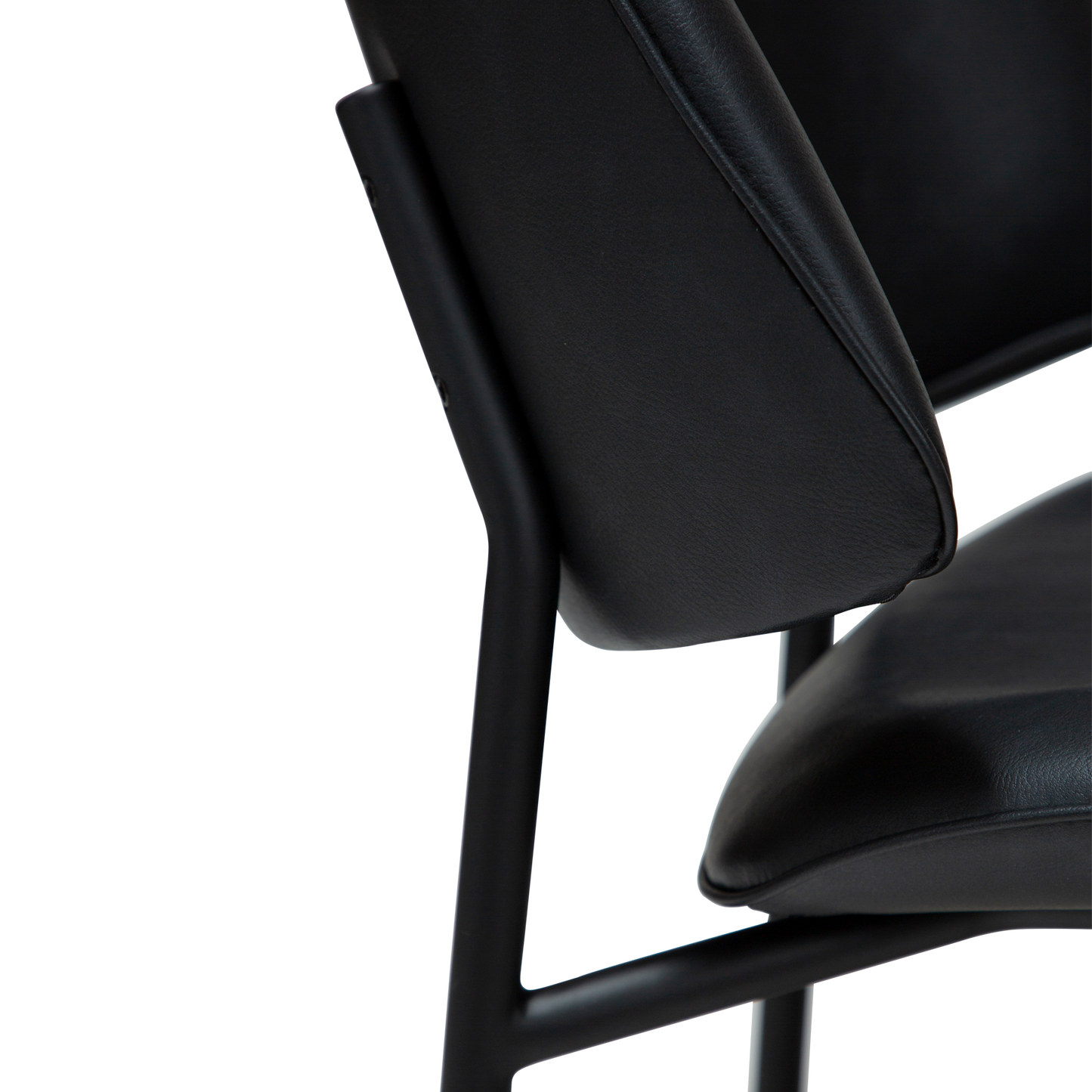 [var:Bezug=Raben Schwarz Kunstleder mit schwarzen Metallbeinen] OHMY Stuhl