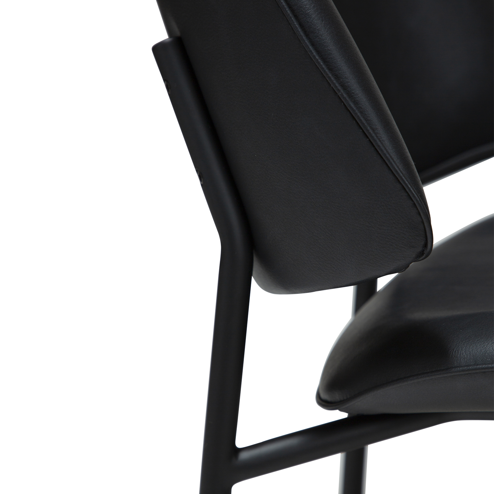 [var:Bezug=Raben Schwarz Kunstleder mit schwarzen Metallbeinen] OHMY Stuhl