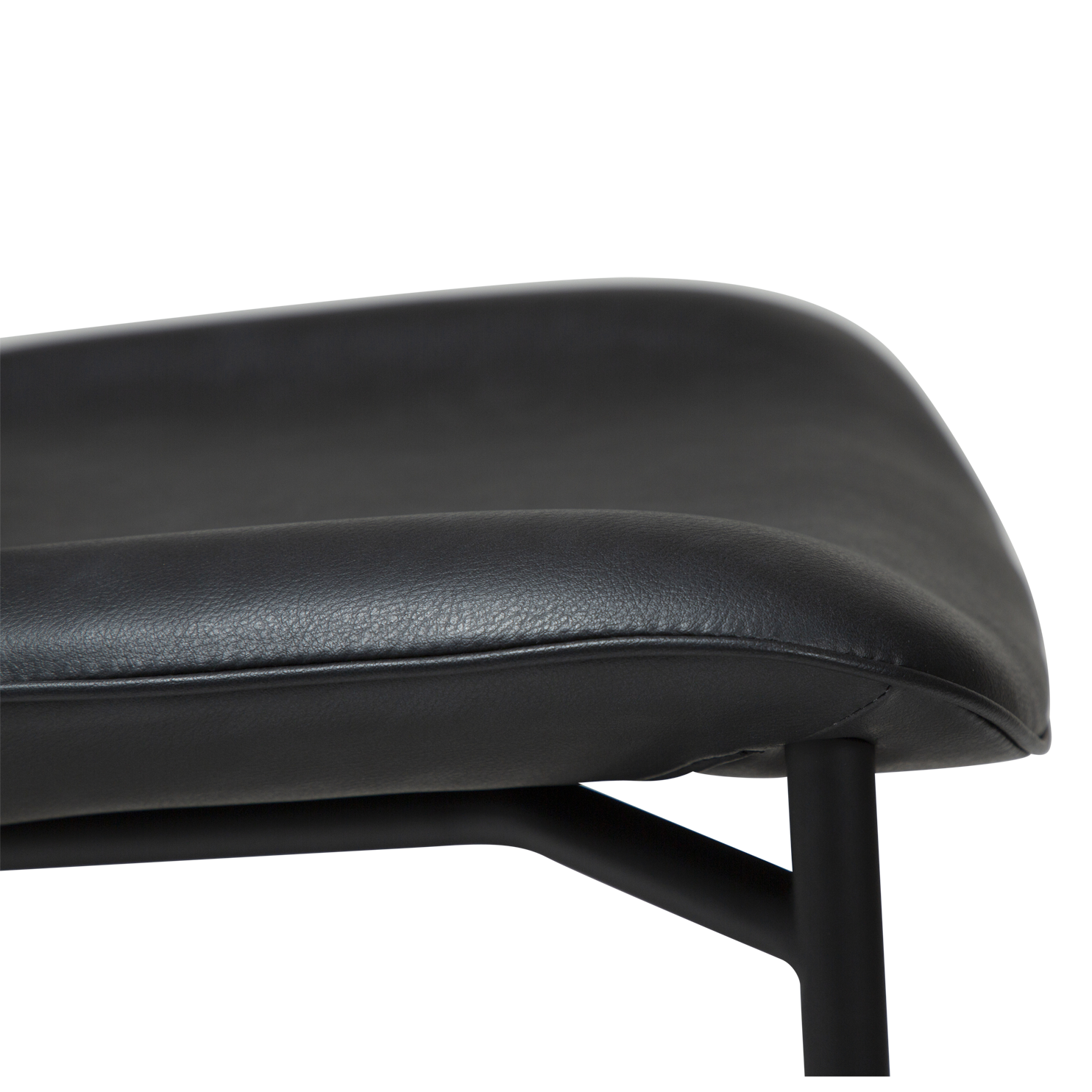 [var:Bezug=Raben Schwarz Kunstleder mit schwarzen Metallbeinen] OHMY Stuhl