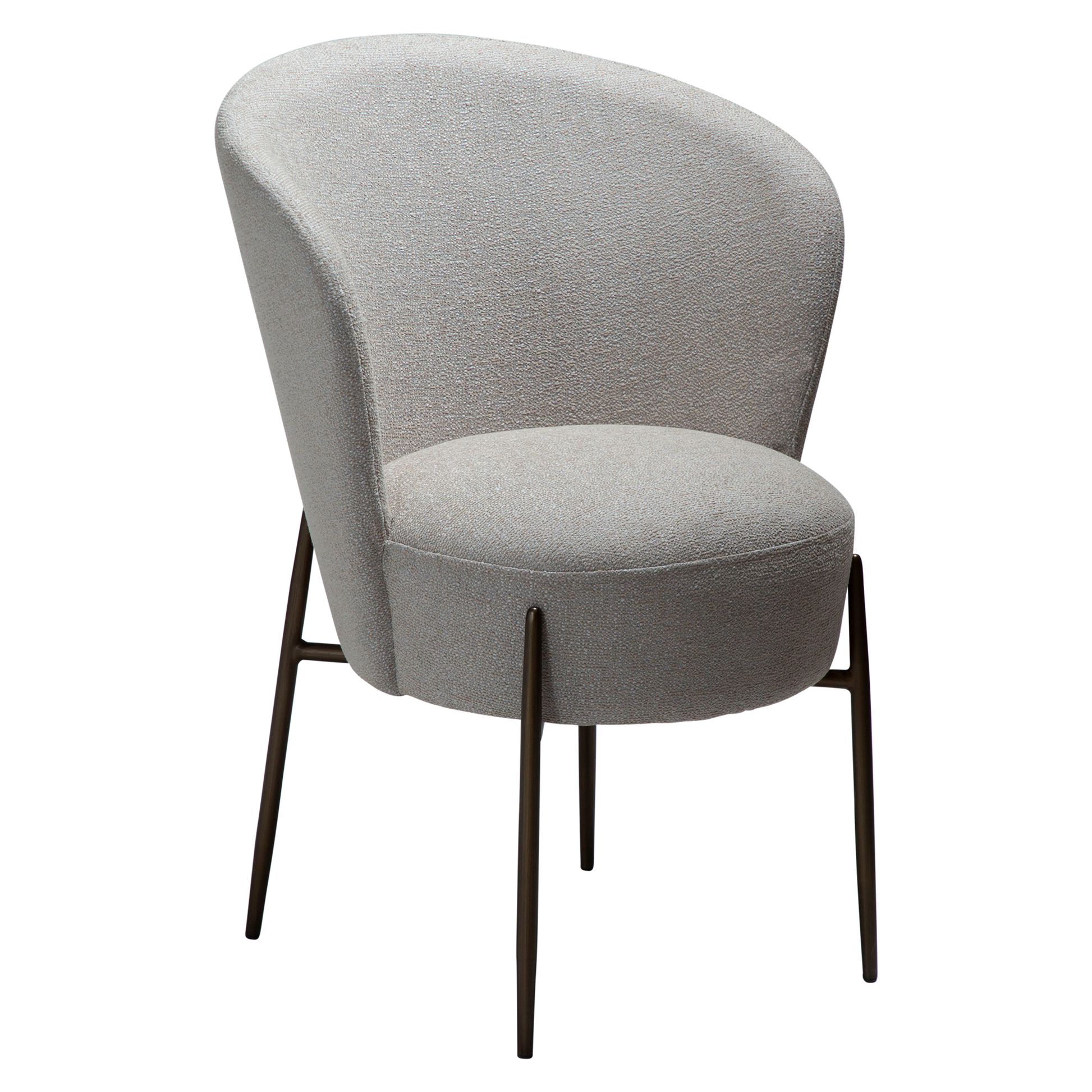 [var:Bezug=Kaschmir Bouclé-Stoff mit schwarzen Metallbeinen] ORBIT Stuhl