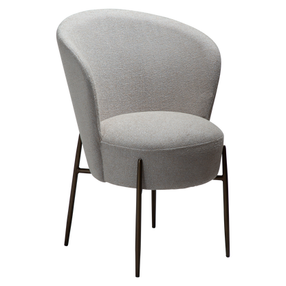 [var:Bezug=Kaschmir Bouclé-Stoff mit schwarzen Metallbeinen] ORBIT Stuhl