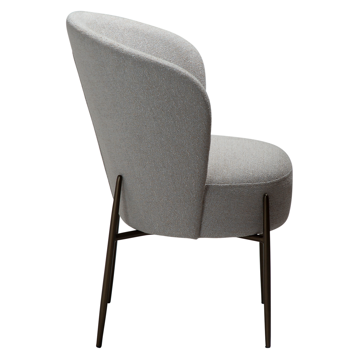 [var:Bezug=Kaschmir Bouclé-Stoff mit schwarzen Metallbeinen] ORBIT Stuhl