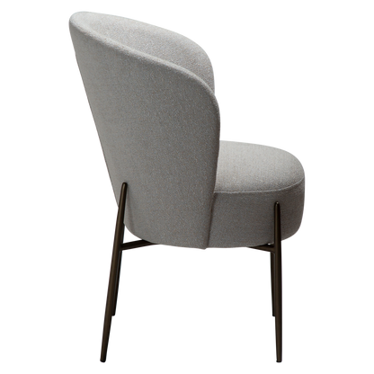 [var:Bezug=Kaschmir Bouclé-Stoff mit schwarzen Metallbeinen] ORBIT Stuhl