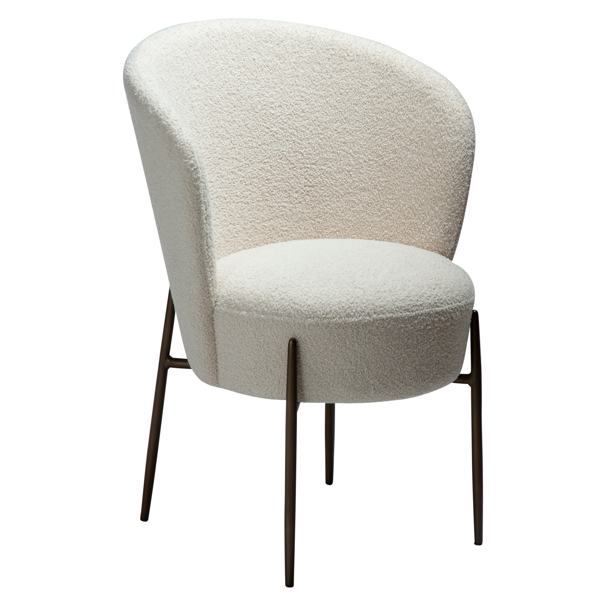 [var:Bezug=Taube RPES Bouclé mit antiken Messingbeinen] ORBIT Stuhl