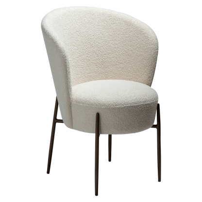 [var:Bezug=Taube RPES Bouclé mit antiken Messingbeinen] ORBIT Stuhl