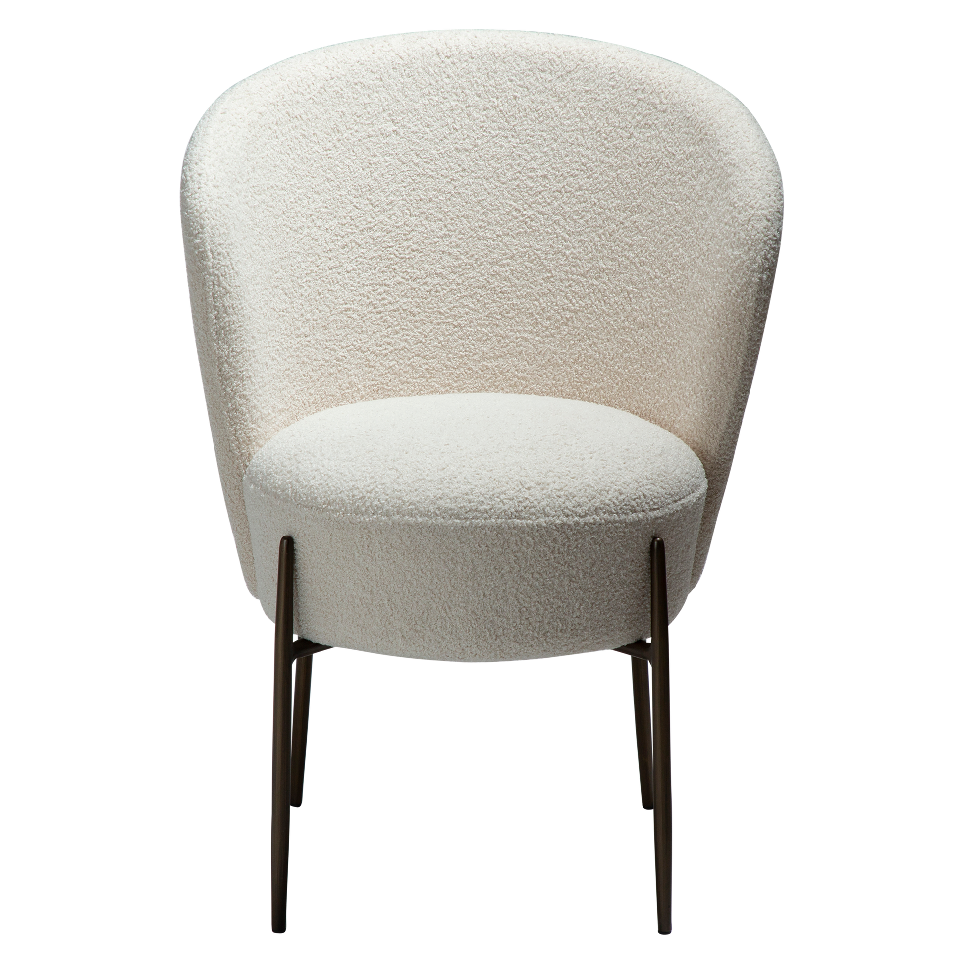 [var:Bezug=Taube RPES Bouclé mit antiken Messingbeinen] ORBIT Stuhl