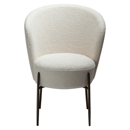 [var:Bezug=Taube RPES Bouclé mit antiken Messingbeinen] ORBIT Stuhl