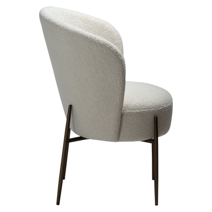 [var:Bezug=Taube RPES Bouclé mit antiken Messingbeinen] ORBIT Stuhl