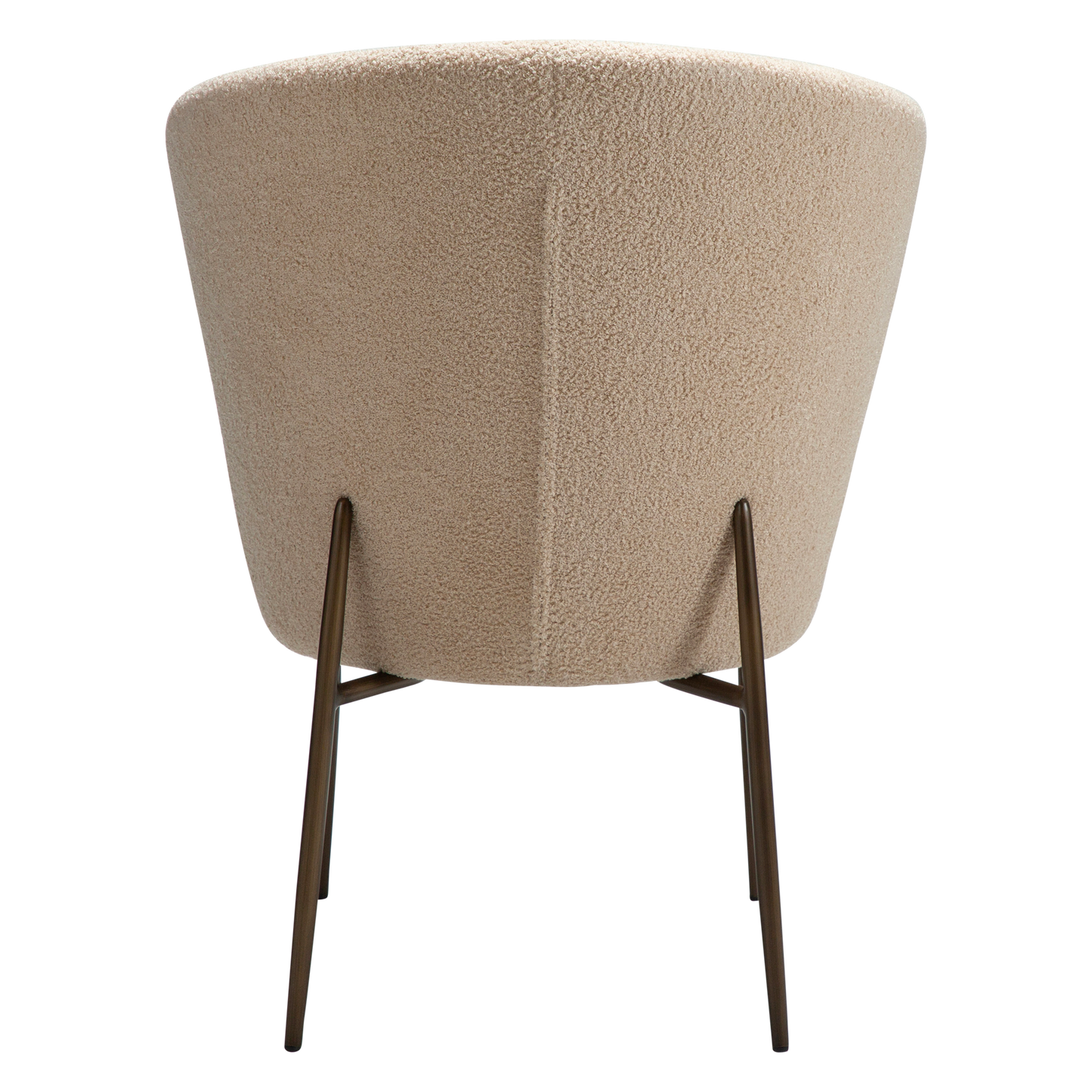 [var:Bezug=Frosted Almond RPES Bouclé-Stoff mit Schimmer und antiken Messingbeinen] ORBIT Stuhl