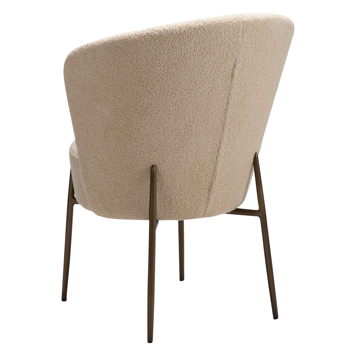 [var:Bezug=Frosted Almond RPES Bouclé-Stoff mit Schimmer und antiken Messingbeinen] ORBIT Stuhl