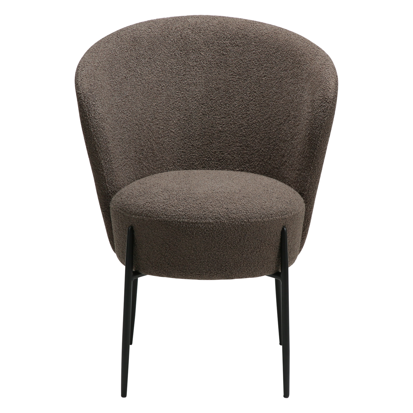 [var:Bezug=Majoran braun RPES Bouclé-Stoff mit schwarzen Metallbeinen] ORBIT Stuhl