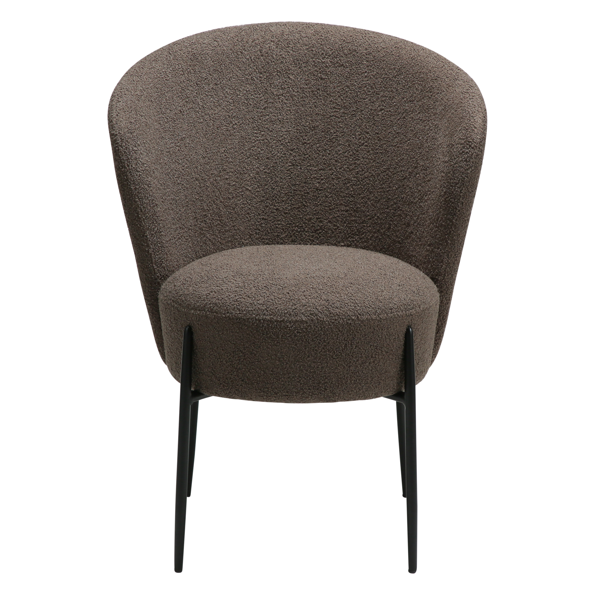 [var:Bezug=Majoran braun RPES Bouclé-Stoff mit schwarzen Metallbeinen] ORBIT Stuhl