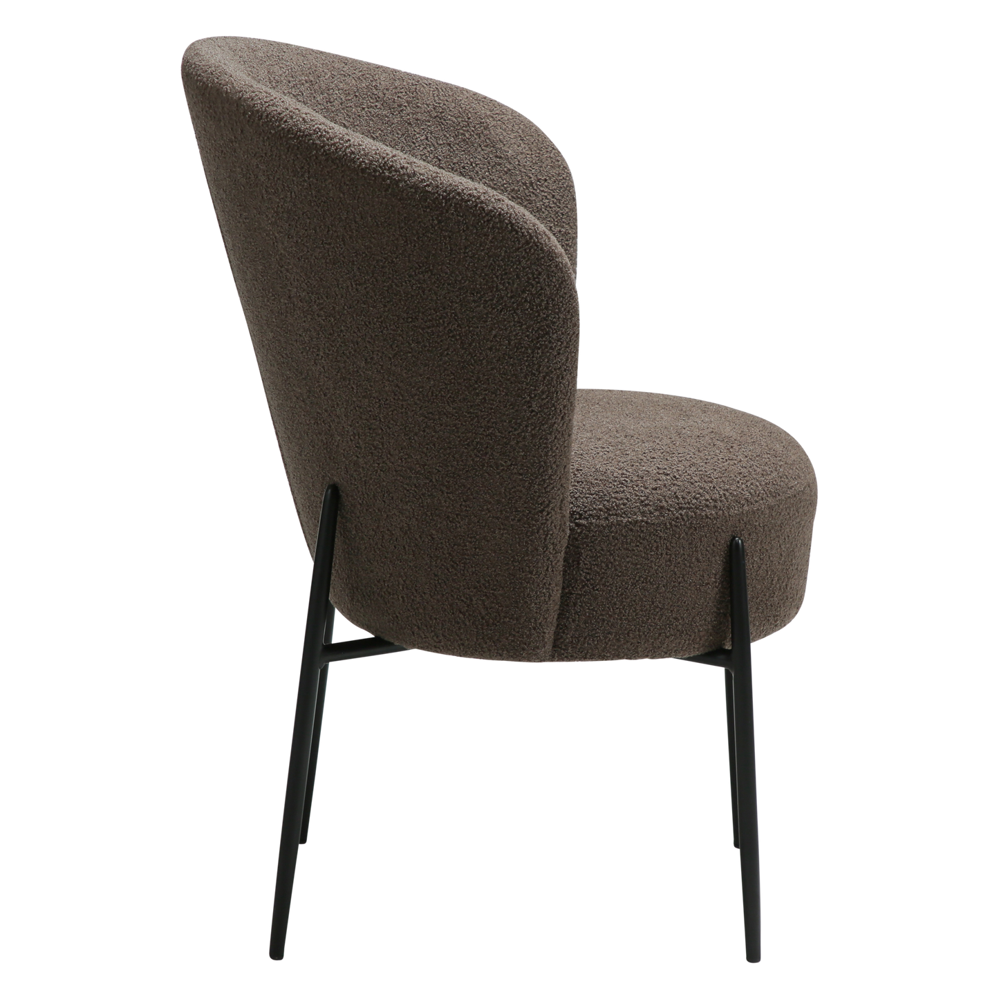 [var:Bezug=Majoran braun RPES Bouclé-Stoff mit schwarzen Metallbeinen] ORBIT Stuhl