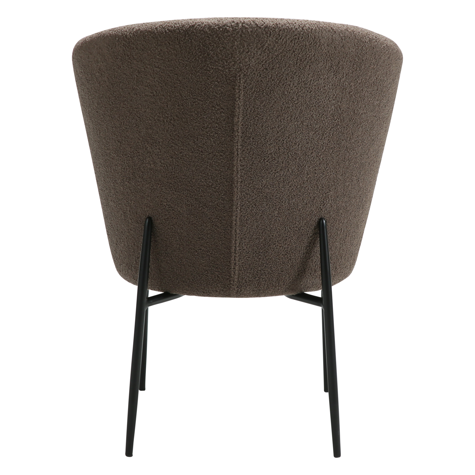 [var:Bezug=Majoran braun RPES Bouclé-Stoff mit schwarzen Metallbeinen] ORBIT Stuhl