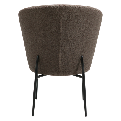 [var:Bezug=Majoran braun RPES Bouclé-Stoff mit schwarzen Metallbeinen] ORBIT Stuhl