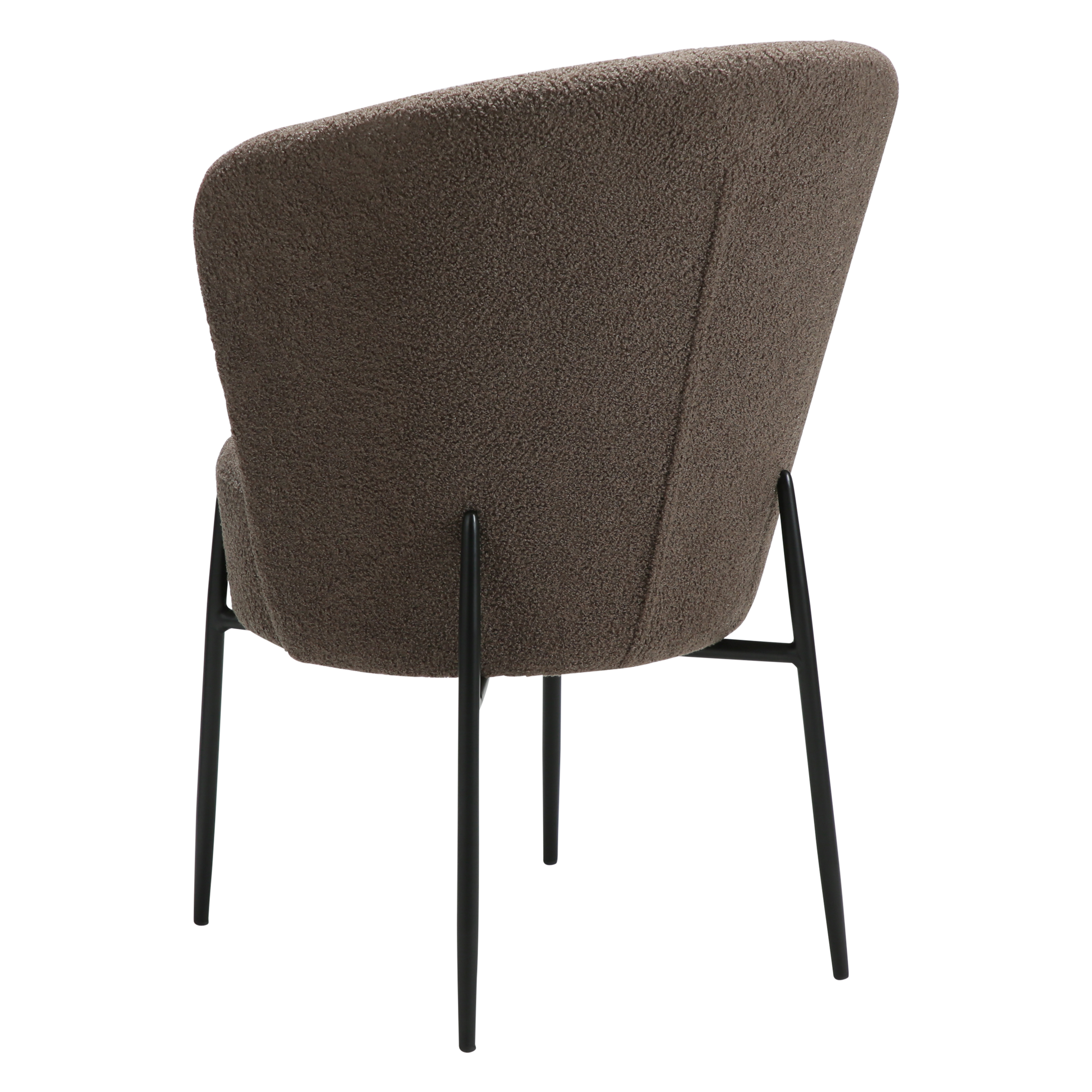 [var:Bezug=Majoran braun RPES Bouclé-Stoff mit schwarzen Metallbeinen] ORBIT Stuhl