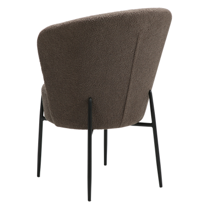 [var:Bezug=Majoran braun RPES Bouclé-Stoff mit schwarzen Metallbeinen] ORBIT Stuhl