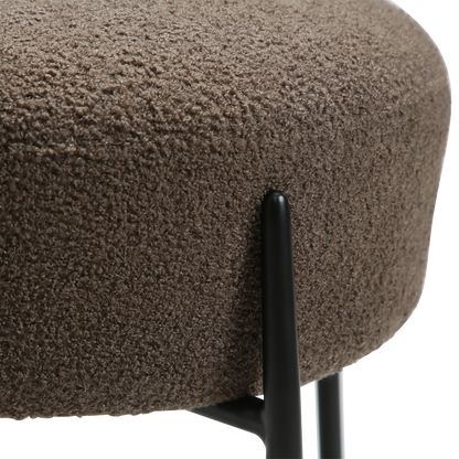 [var:Bezug=Majoran braun RPES Bouclé-Stoff mit schwarzen Metallbeinen] ORBIT Stuhl