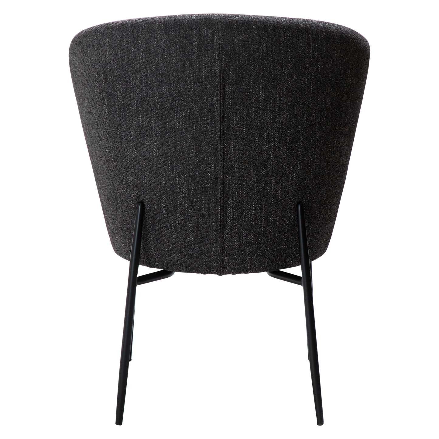 [var:Bezug=Raben schwarzer Bouclé-Stoff mit schwarzen Metallbeinen] ORBIT Stuhl