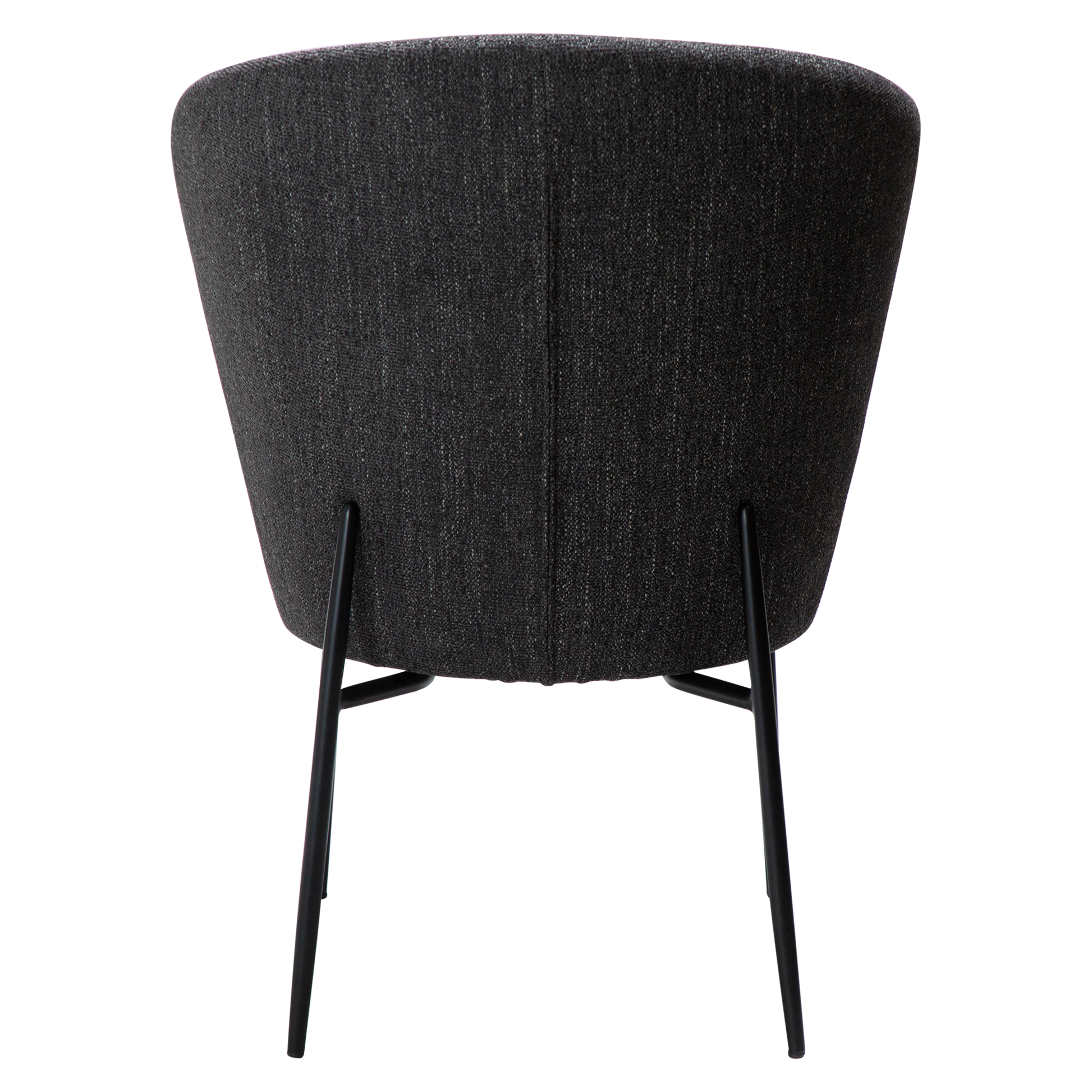 [var:Bezug=Raben schwarzer Bouclé-Stoff mit schwarzen Metallbeinen] ORBIT Stuhl