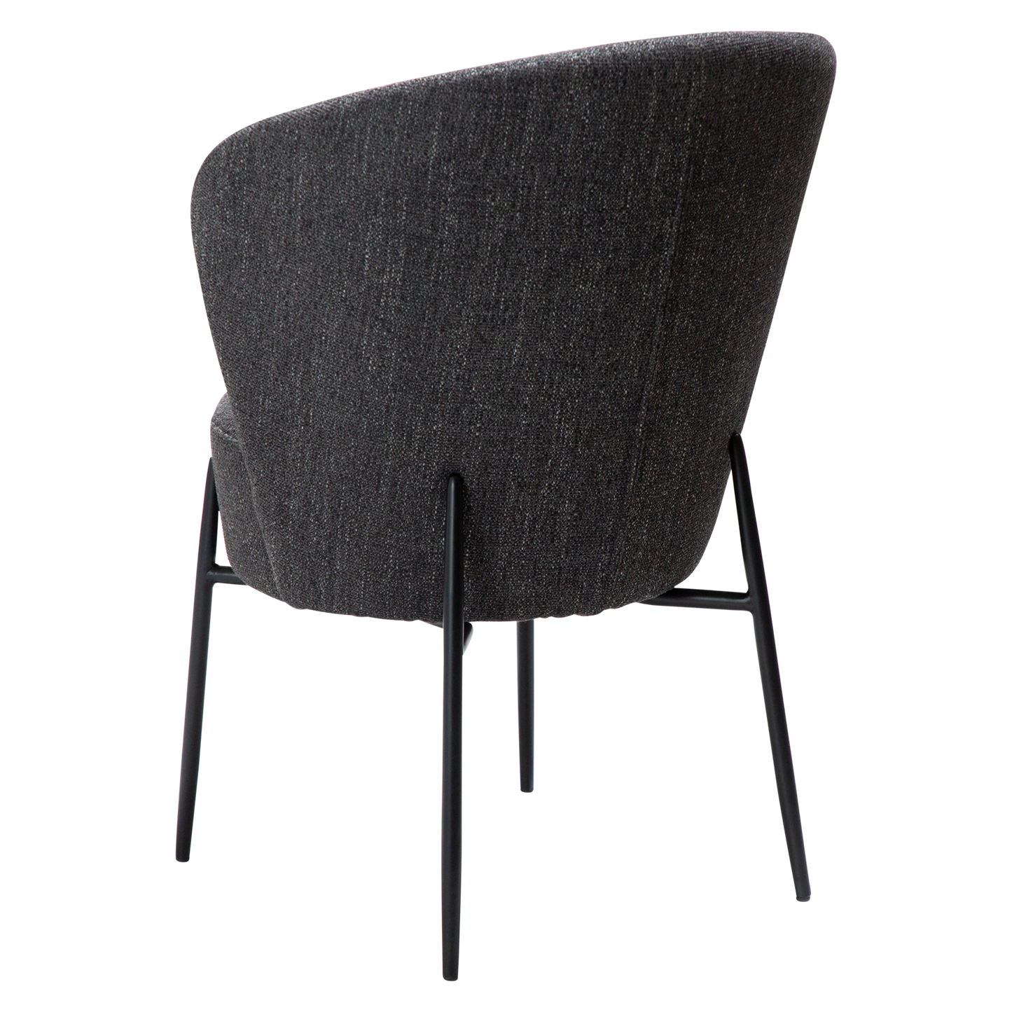 [var:Bezug=Raben schwarzer Bouclé-Stoff mit schwarzen Metallbeinen] ORBIT Stuhl