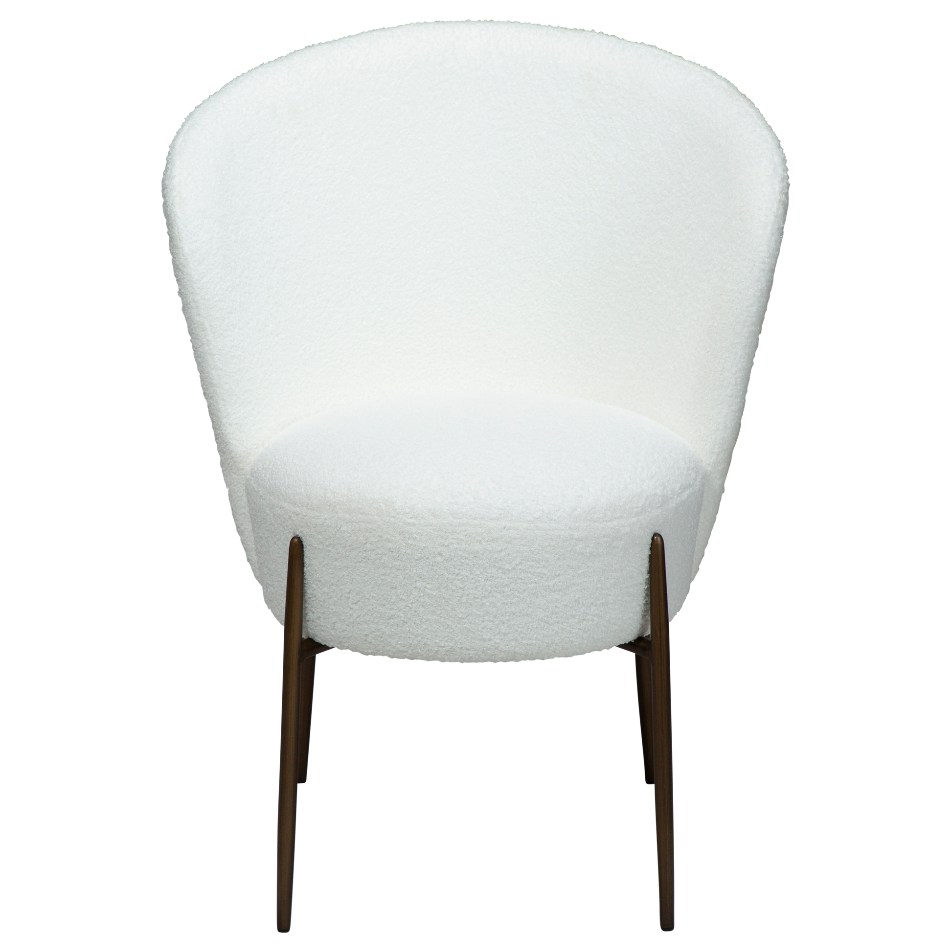 [var:Bezug=Schnee RPES Bouclé mit antikem Messingbeinen] ORBIT Stuhl