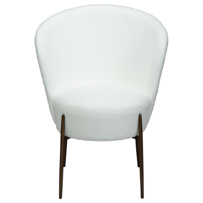 [var:Bezug=Schnee RPES Bouclé mit antikem Messingbeinen] ORBIT Stuhl