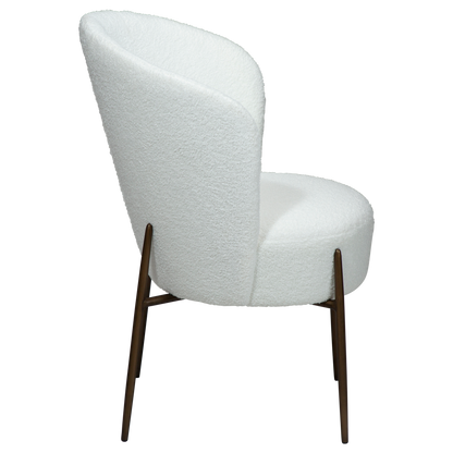 [var:Bezug=Schnee RPES Bouclé mit antikem Messingbeinen] ORBIT Stuhl