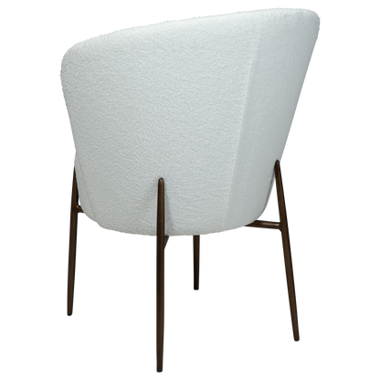 [var:Bezug=Schnee RPES Bouclé mit antikem Messingbeinen] ORBIT Stuhl