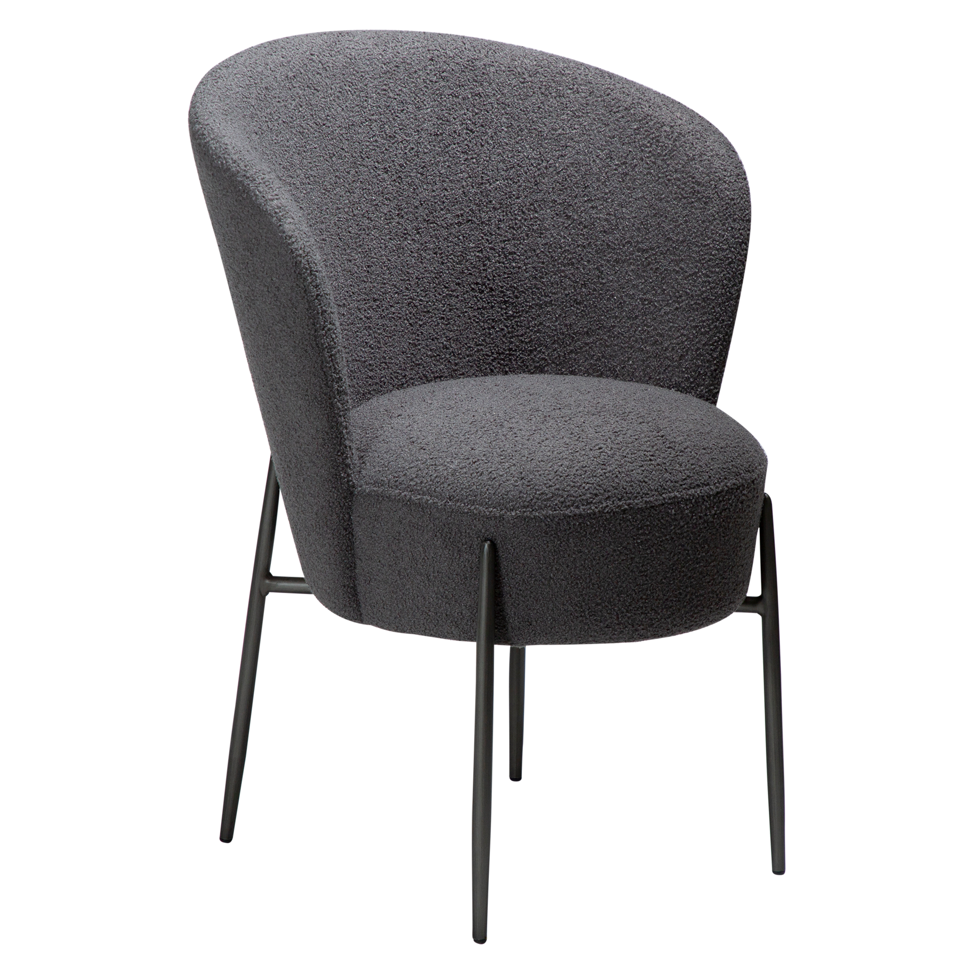 [var:Bezug=Stein RPES Bouclé mit antiken Zinnbeinen] ORBIT Stuhl