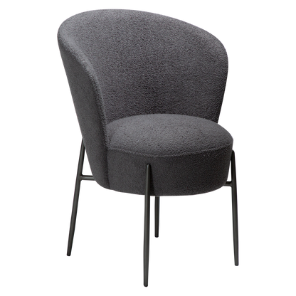 [var:Bezug=Stein RPES Bouclé mit antiken Zinnbeinen] ORBIT Stuhl