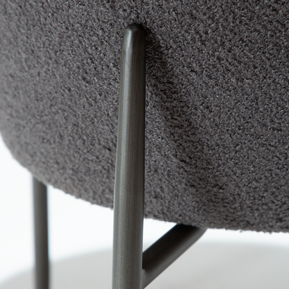 [var:Bezug=Stein RPES Bouclé mit antiken Zinnbeinen] ORBIT Stuhl