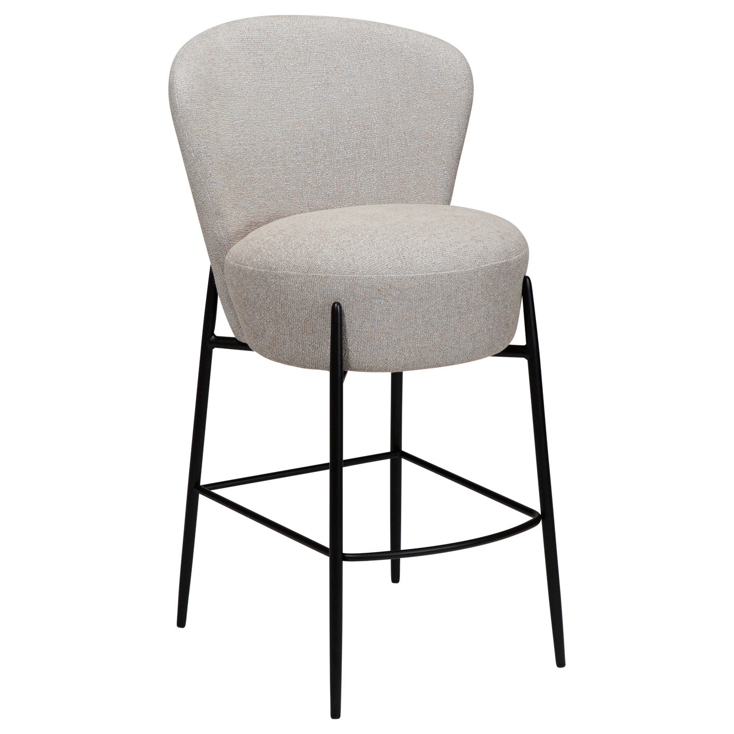 [var:Bezug=Kaschmir Bouclé-Stoff mit schwarzen Metallbeinen] ORBIT Barhocker