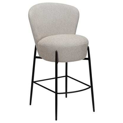 [var:Bezug=Kaschmir Bouclé-Stoff mit schwarzen Metallbeinen] ORBIT Barhocker