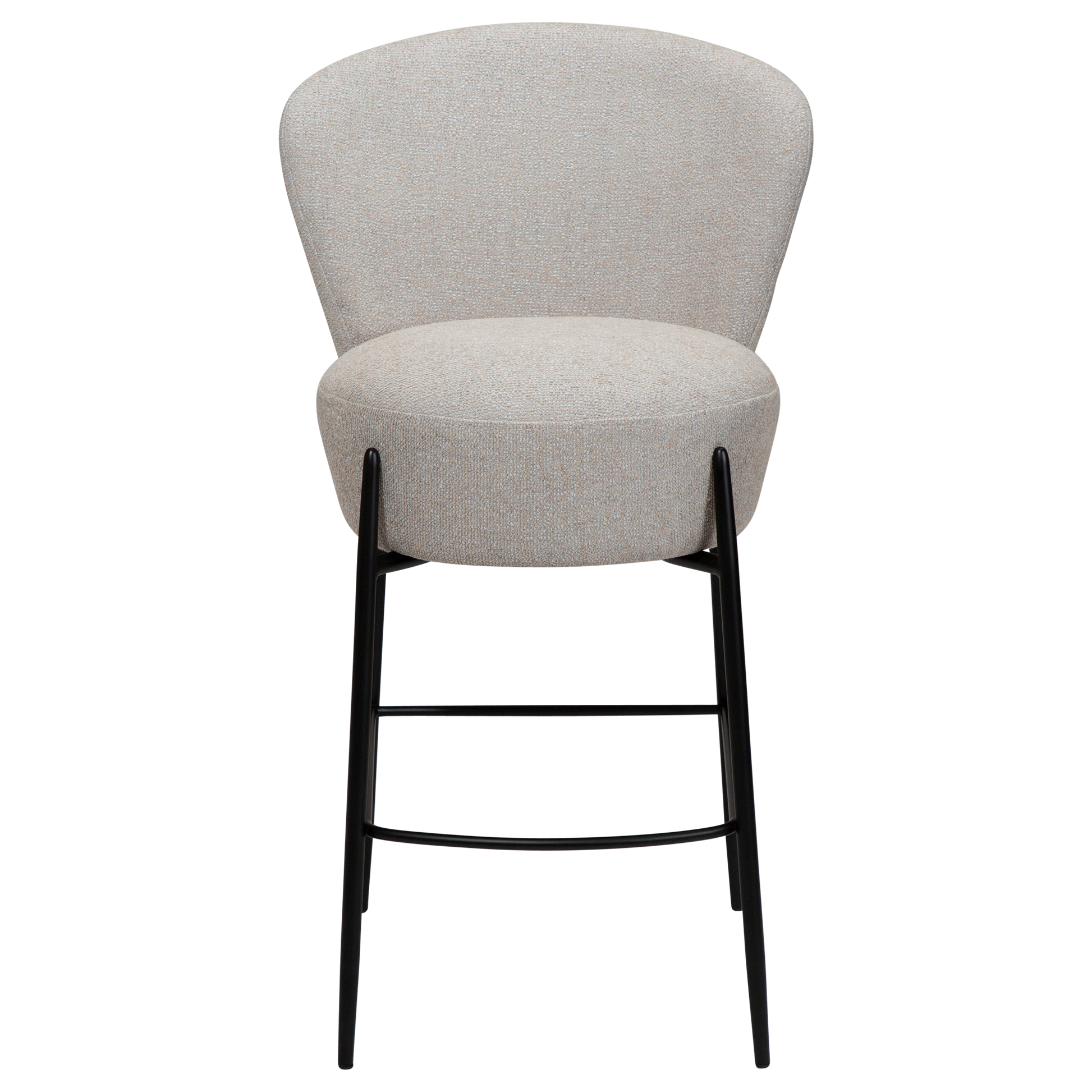 [var:Bezug=Kaschmir Bouclé-Stoff mit schwarzen Metallbeinen] ORBIT Barhocker