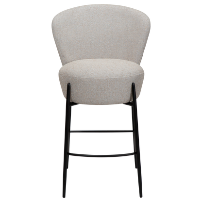 [var:Bezug=Kaschmir Bouclé-Stoff mit schwarzen Metallbeinen] ORBIT Barhocker