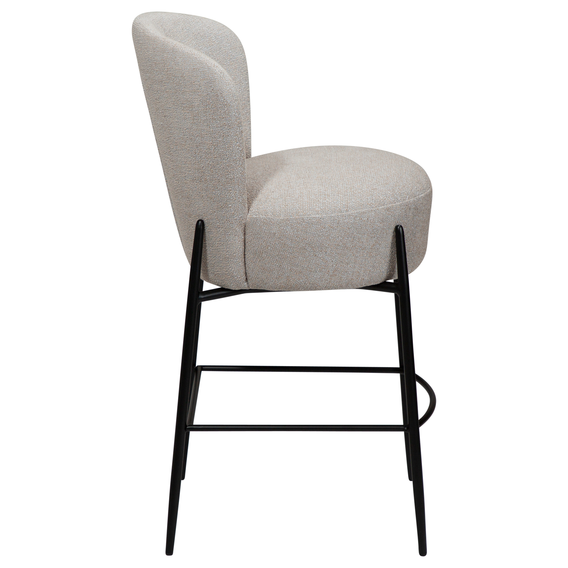 [var:Bezug=Kaschmir Bouclé-Stoff mit schwarzen Metallbeinen] ORBIT Barhocker