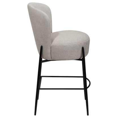 [var:Bezug=Kaschmir Bouclé-Stoff mit schwarzen Metallbeinen] ORBIT Barhocker