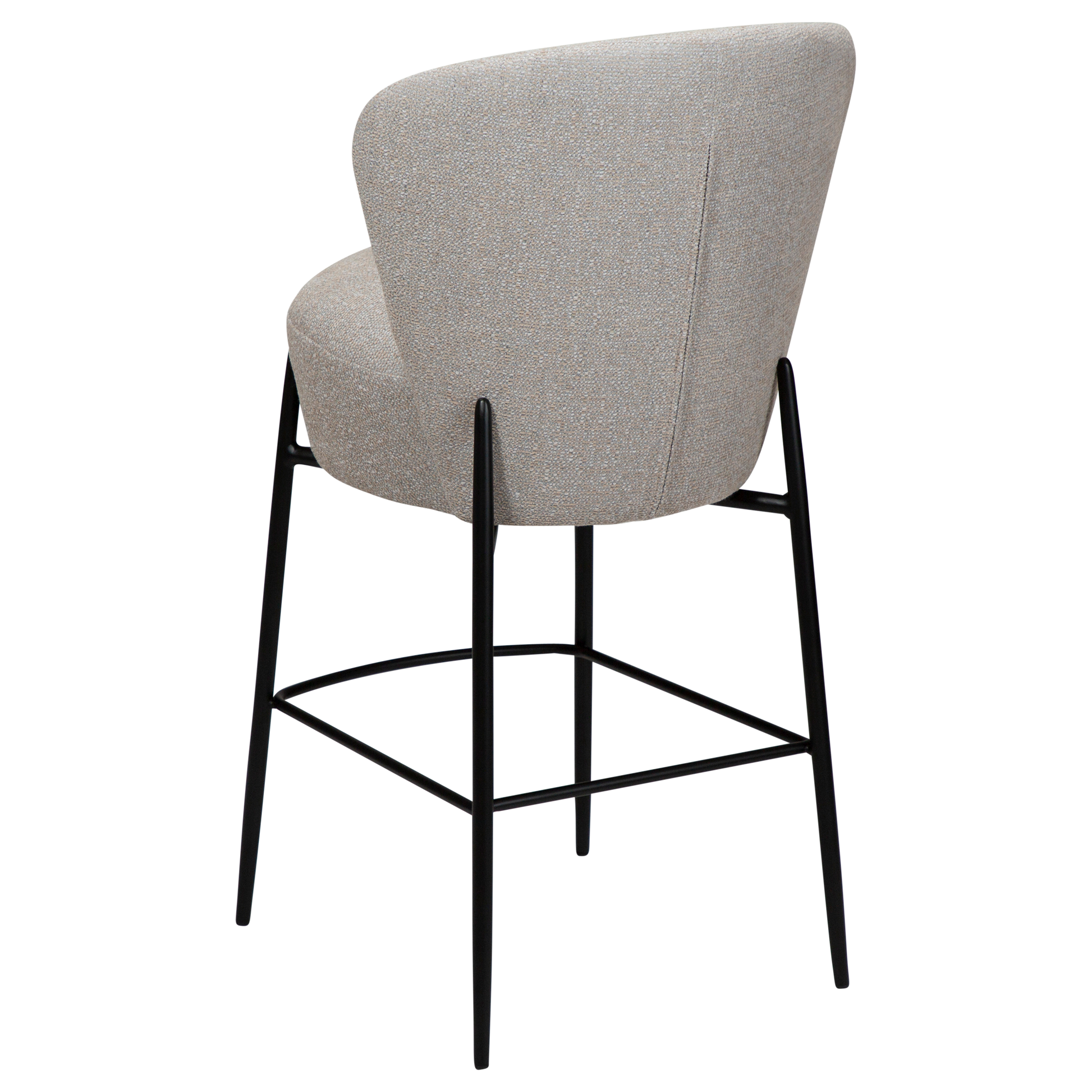 [var:Bezug=Kaschmir Bouclé-Stoff mit schwarzen Metallbeinen] ORBIT Barhocker