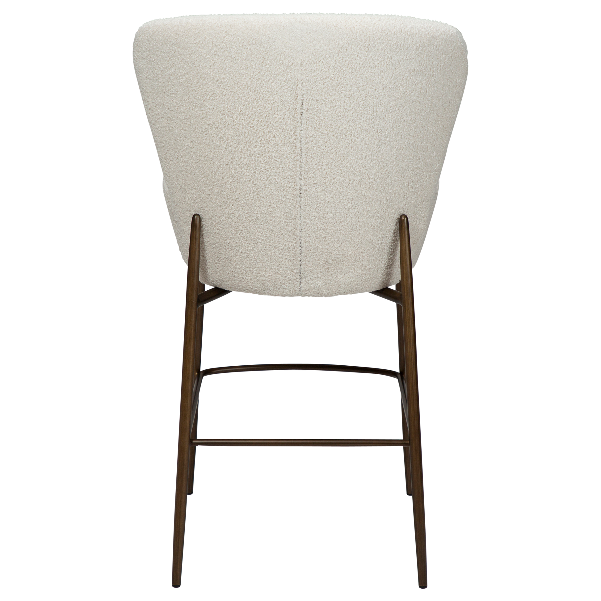 [var:Bezug=Taube RPES Bouclé mit antiken Messingbeinen] ORBIT Barhocker