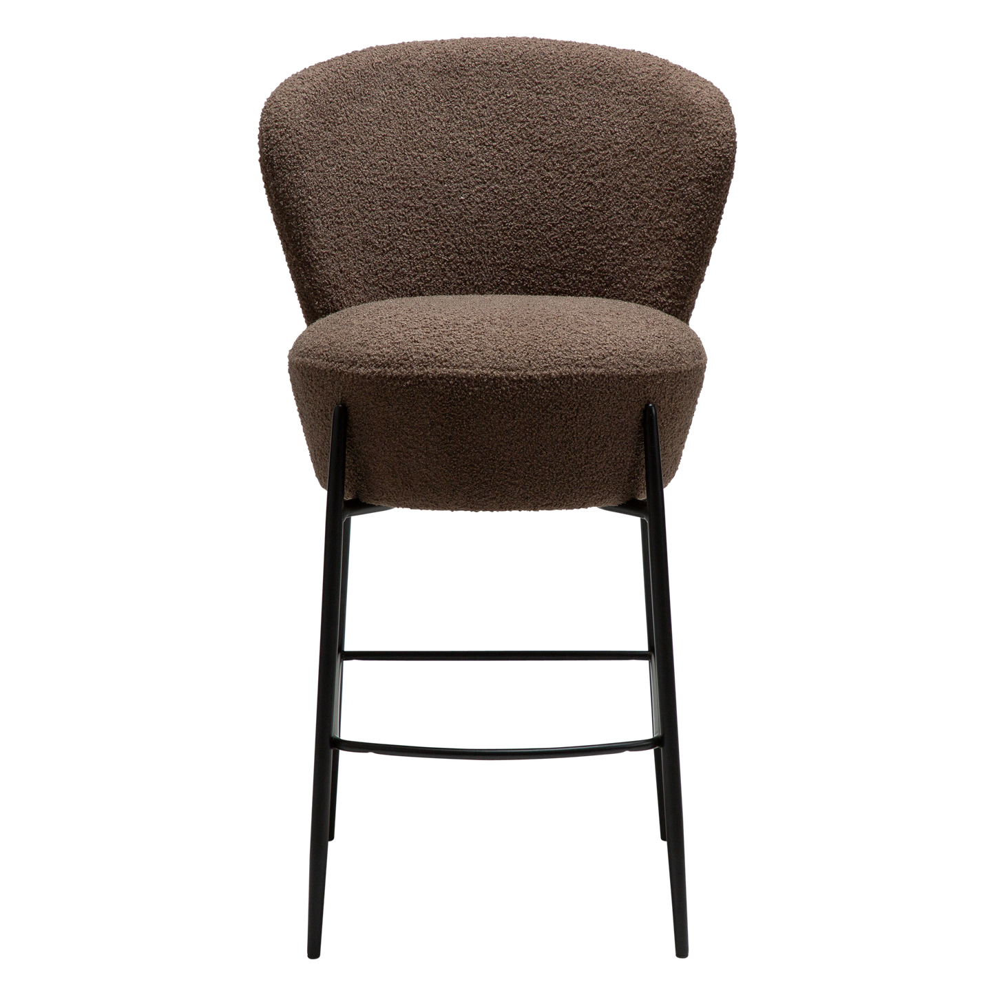 [var:Bezug=Majoran braun RPES Bouclé-Stoff mit schwarzen Metallbeinen] ORBIT Barhocker