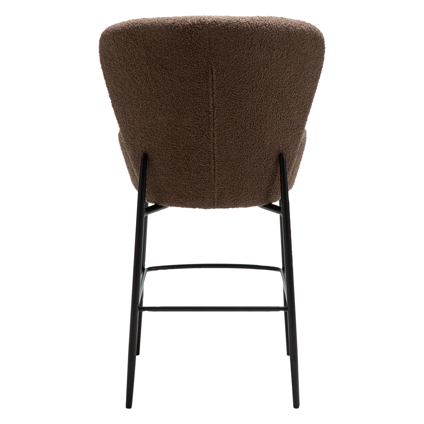[var:Bezug=Majoran braun RPES Bouclé-Stoff mit schwarzen Metallbeinen] ORBIT Barhocker