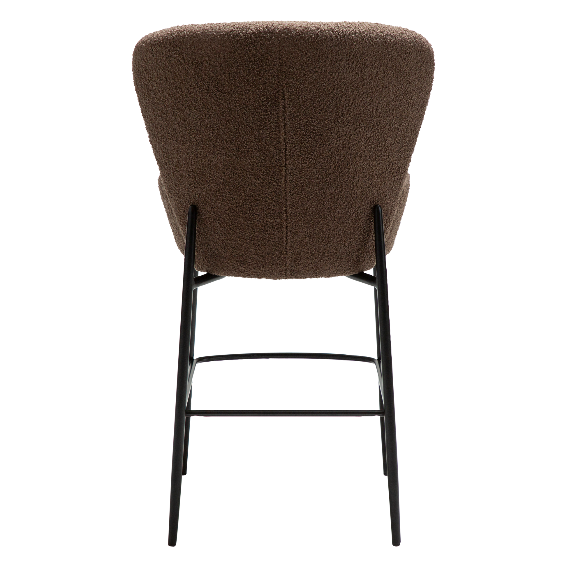 [var:Bezug=Majoran braun RPES Bouclé-Stoff mit schwarzen Metallbeinen] ORBIT Barhocker