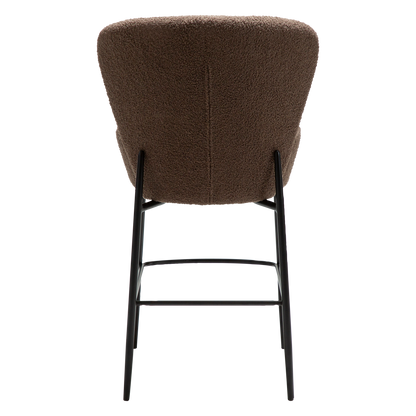 [var:Bezug=Majoran braun RPES Bouclé-Stoff mit schwarzen Metallbeinen] ORBIT Barhocker