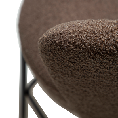 [var:Bezug=Majoran braun RPES Bouclé-Stoff mit schwarzen Metallbeinen] ORBIT Barhocker