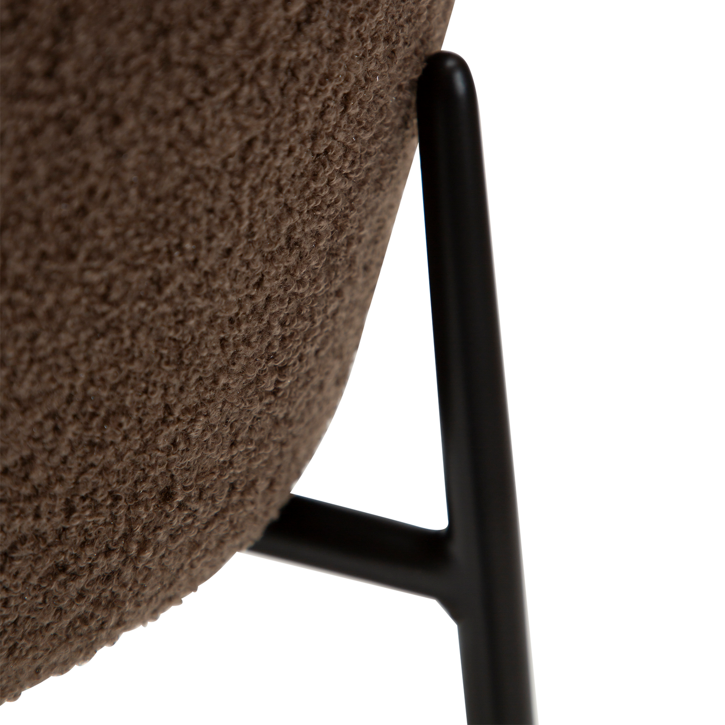 [var:Bezug=Majoran braun RPES Bouclé-Stoff mit schwarzen Metallbeinen] ORBIT Barhocker