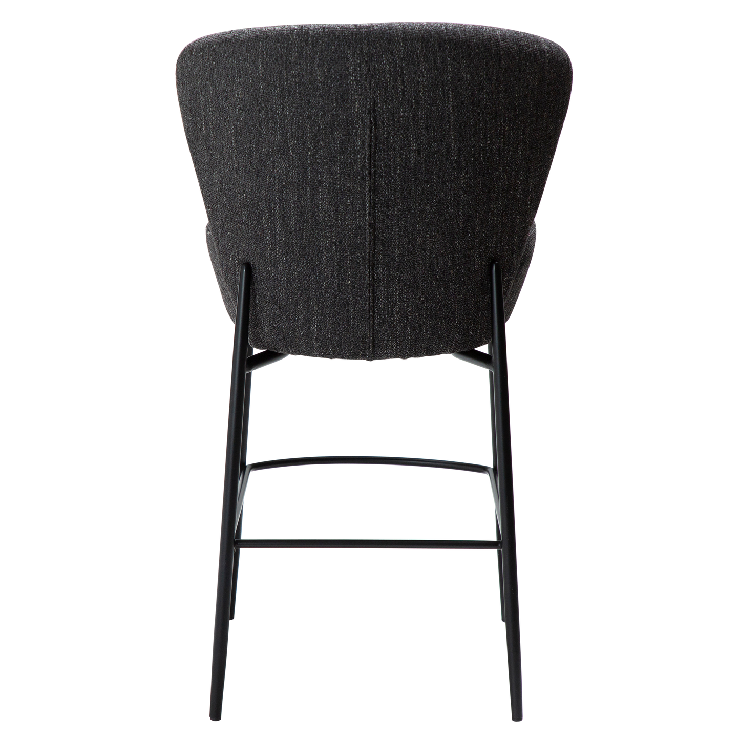 [var:Bezug=Raben schwarzer Bouclé-Stoff mit schwarzen Metallbeinen] ORBIT Barhocker