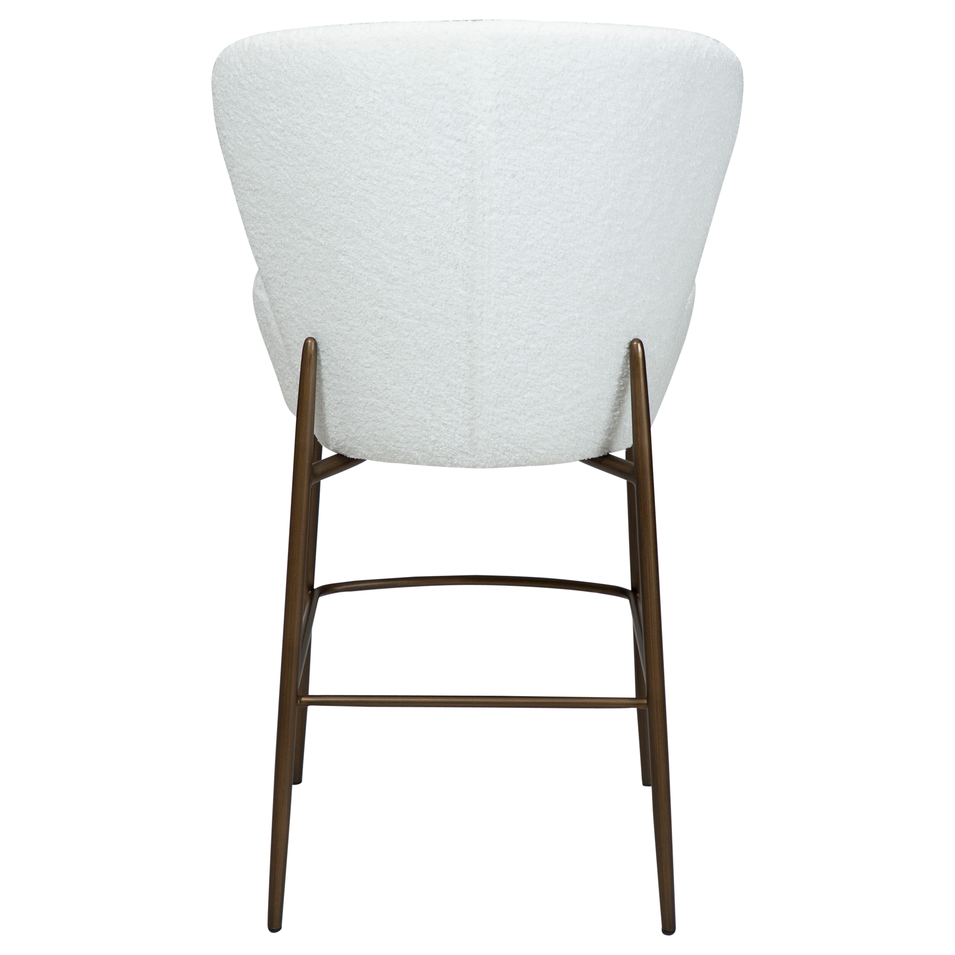 [var:Bezug=Schnee RPES Bouclé mit antikem Messingbeinen] ORBIT Barhocker